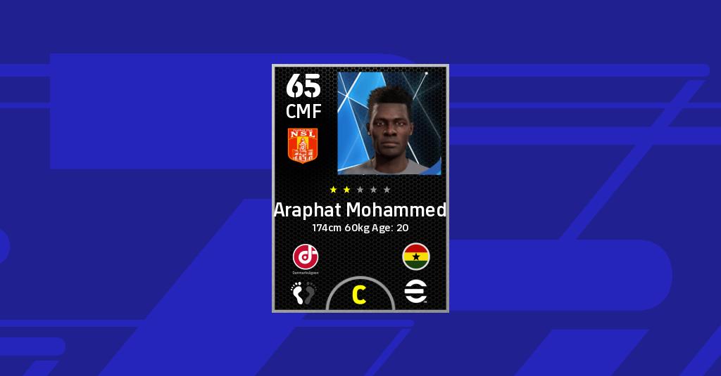 Statistiche di Araphat Mohammed no eFootball 2022