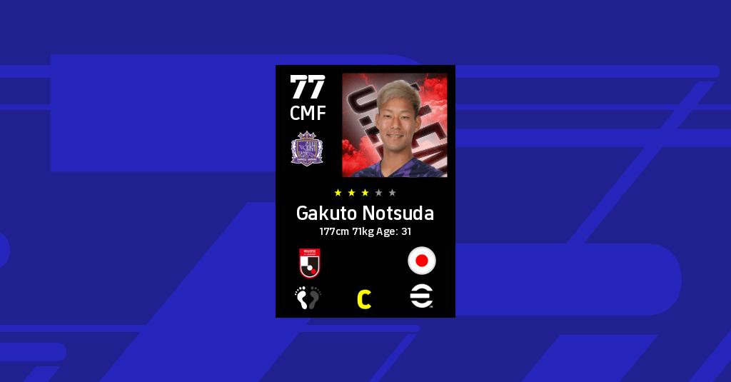 Estatísticas de Gakuto Notsuda no eFootball 2022